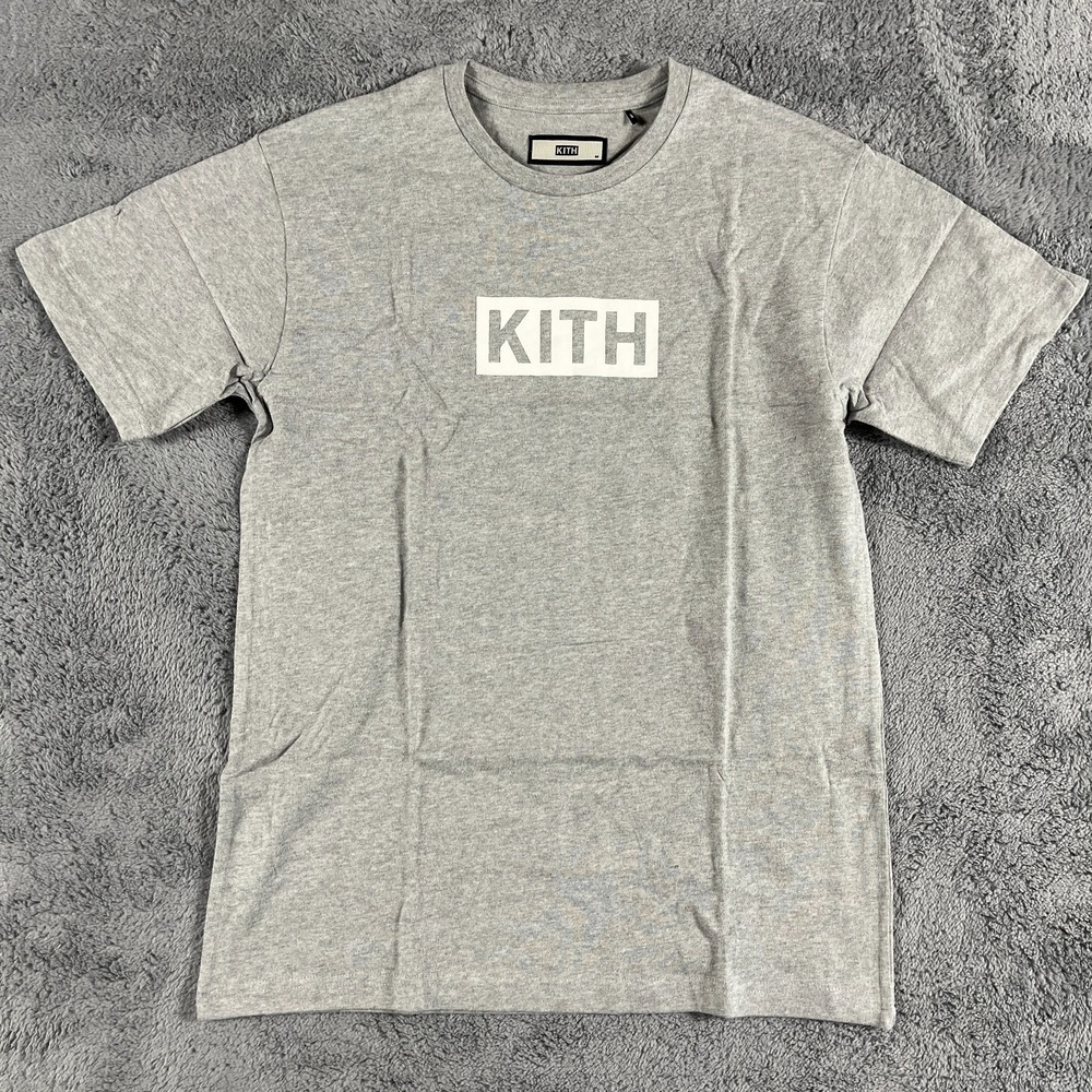 KITH Shirt Mens Medium Short Sleeve Tee Classic Box Logo Heather Gray